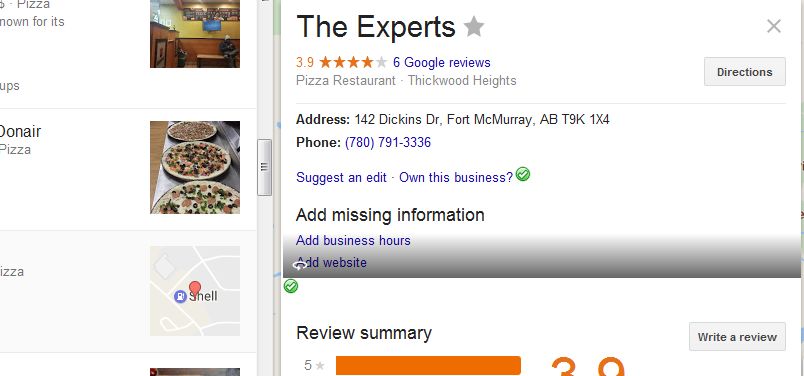 google my business search results in fort mcmurray